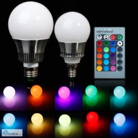 10W RGB LED Лампа, разноцветная светодиодная лампа, цоколь Е27