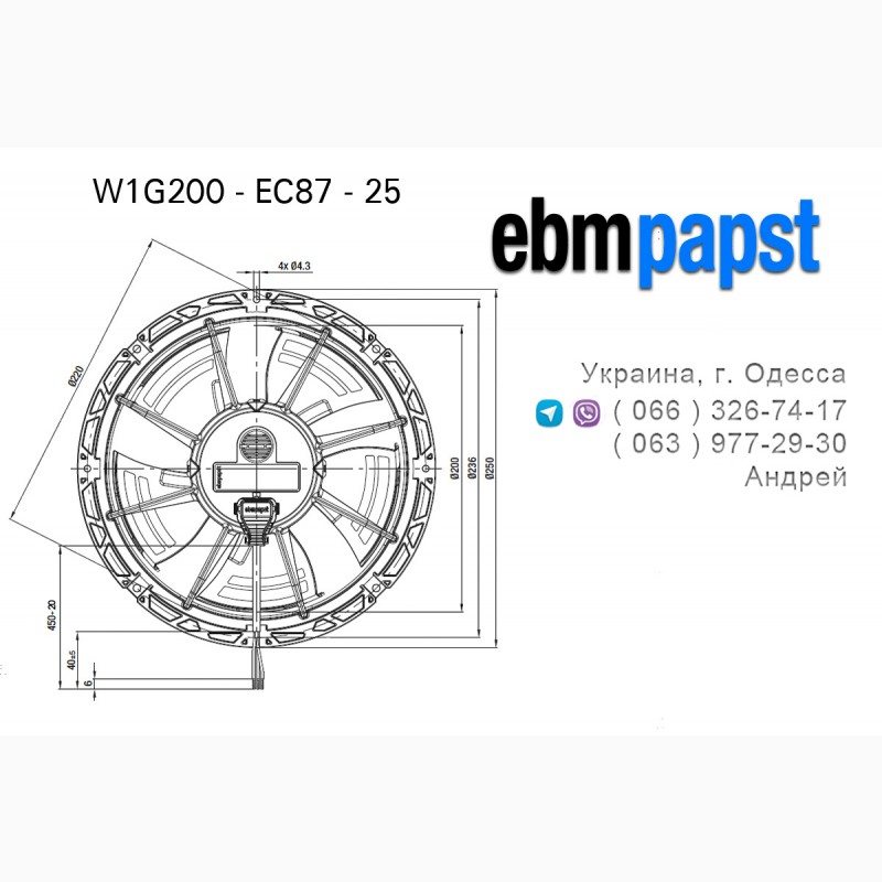 Фото 4. Энергосберегающие осевые вентиляторы ebmpapst W1G200-EC87-25