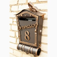 Почтовый ящик Бабочка с адресом, номером дома и трубой для газет