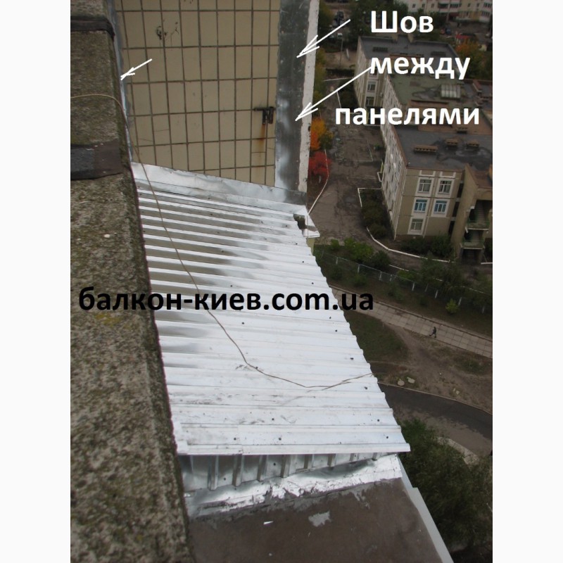 Фото 10. Крыша балкона последнего этажа. Монтаж крыши. Киев