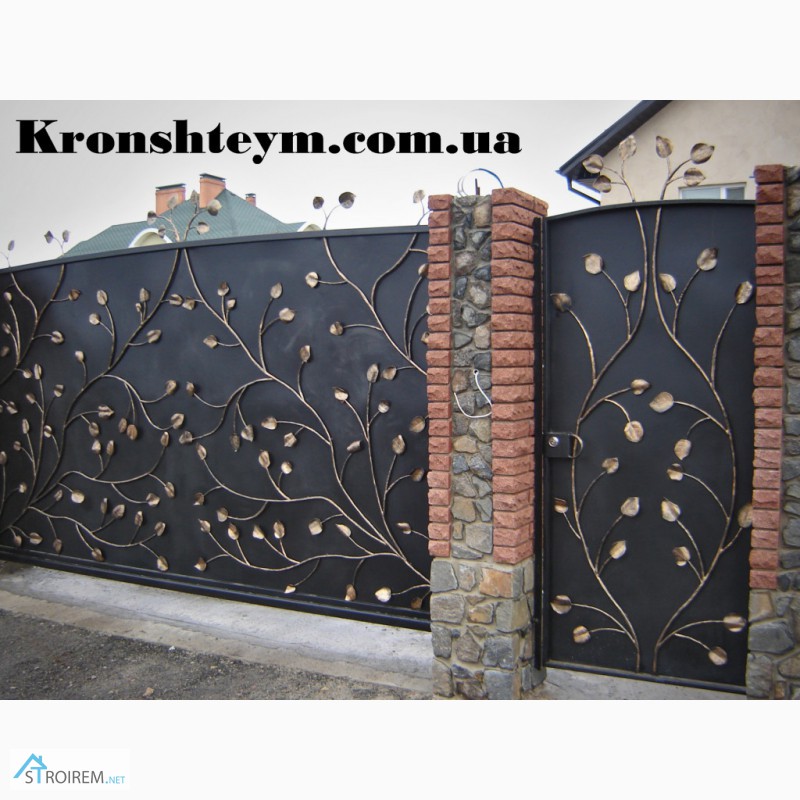 Фото 2. Красивые кованые ворота в дом в Киеви и Коростени