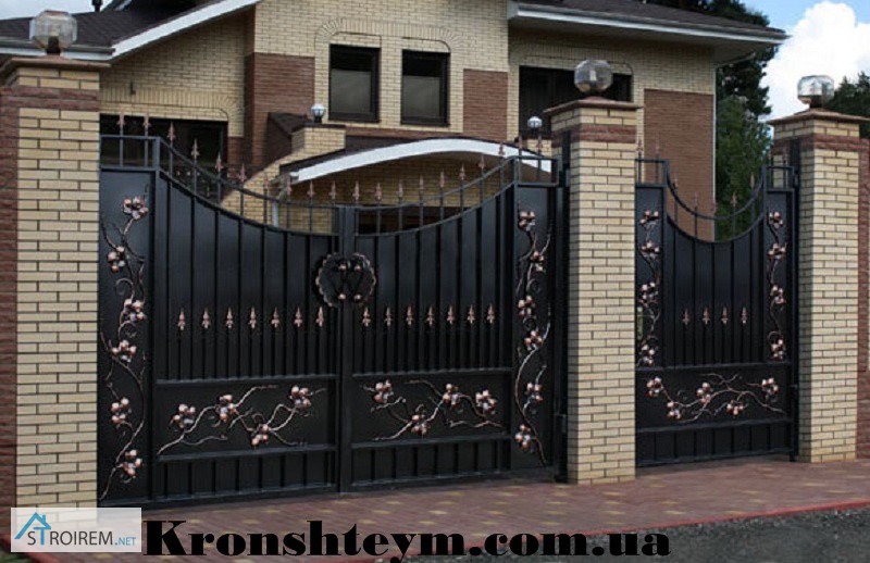 Фото 7. Красивые кованые ворота в дом в Киеви и Коростени