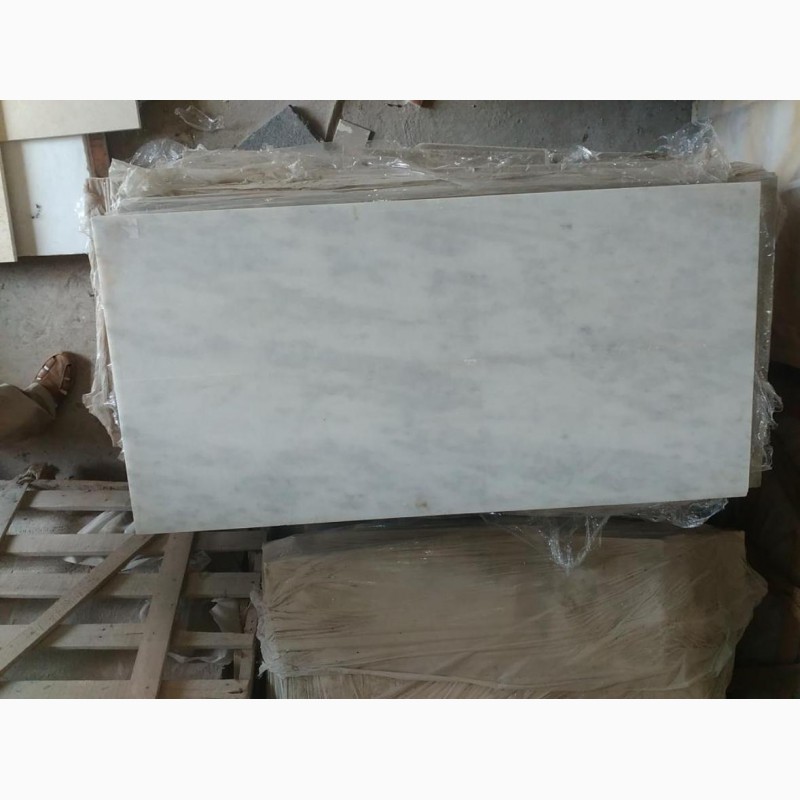 Фото 10. Плитка мраморная белая 610х305х10 мм. Плитка из натурального белого мрамора. Полированная