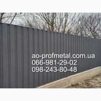 Профнастил серый графит РАЛ 7024, Металлопрофиль серого цвета матовый RAL 7024/
