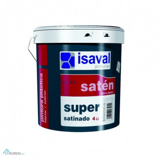 Интерьерная краска высшего качества Isaval Сатинадо Супер 4л белая, тонируется RAL
