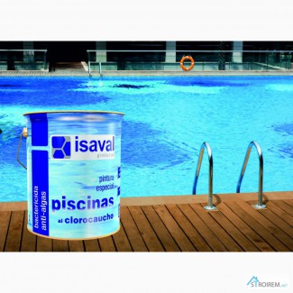 Краскадля бетонных бассейнов и прудов ISAVAL Хлоркаучук 4 л голубой