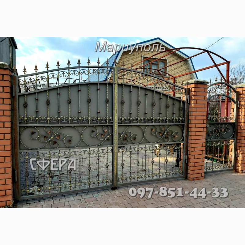 Фото 3. Ворота распашные, металлические сварные ворота, кованые, фото, купить, заказать, цена