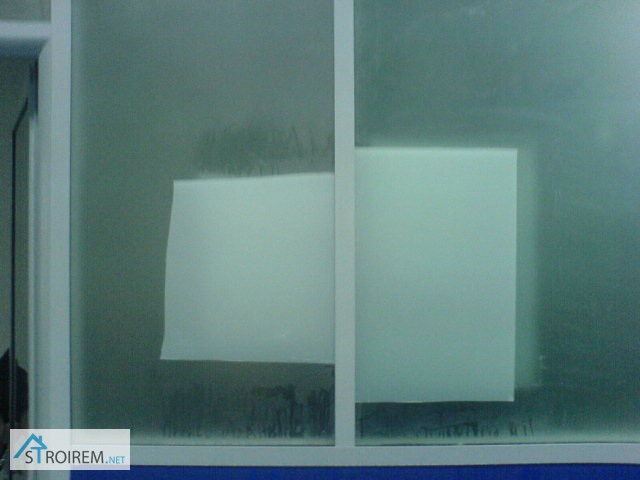 Фото 3. Поклейка тонированой плёнки на стекло киев