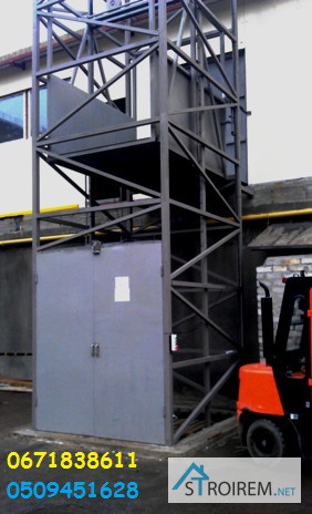 Фото 4. Лифт грузовой на 1 тонну установка подъёмника шахтного снаружи здания. Монтаж под ключ