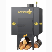 Печь Канада с теплоаккумулятором и защитным кожухом