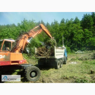 Уборка и расчистка участка, территории- удаление деревьев, травы, камней