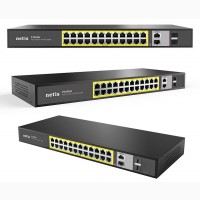 Современный свитч Netis P124GH с 24 PoE+ портами и 2 SFP