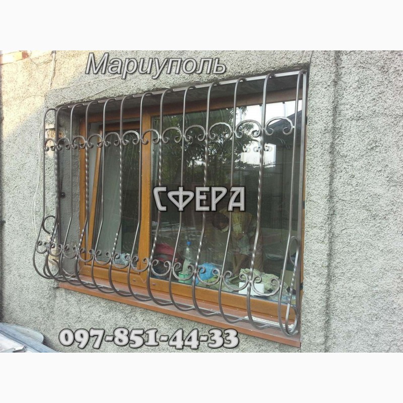 Фото 2. Металлические оконные решетки, изготовление и установка решеток на окна, ковка под заказ
