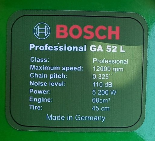 Фото 2. Новинка! Бензопила BOSCH Professional GA 52 L Германия Мощная и Легкая пила 5, 2 кВт Жми