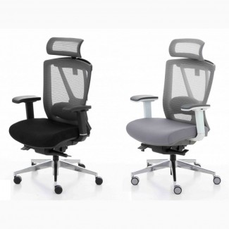 Удобное офисное кресло Ergo Chair 2 серое с высокой спинкой