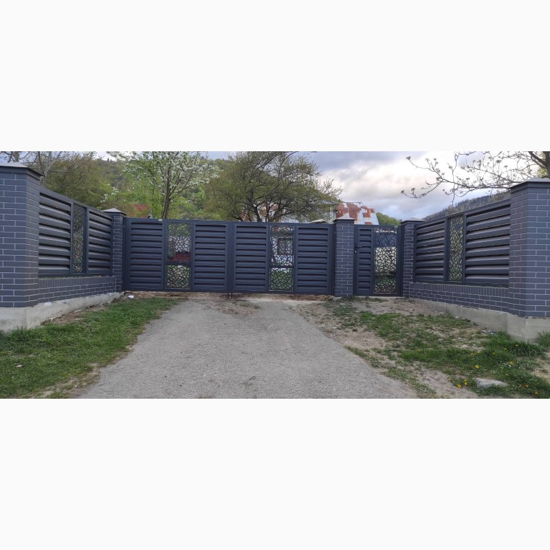 Фото 10. Надійні ворота, сучасний паркан, огорожа під ключ, монтаж
