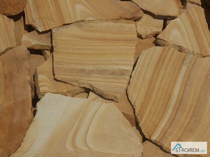 Камень песчаник тигровый с разводом