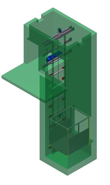 Фото 5. КОНСОЛЬНЫЙ подъёмник для складских помещений. МОНТАЖ в готовую кирпичную шахту заказчика
