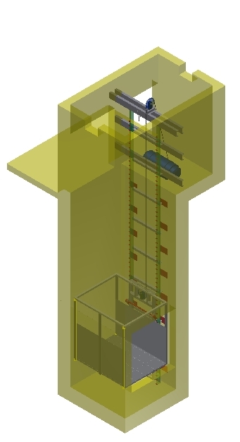 Фото 7. КОНСОЛЬНЫЙ подъёмник для складских помещений. МОНТАЖ в готовую кирпичную шахту заказчика