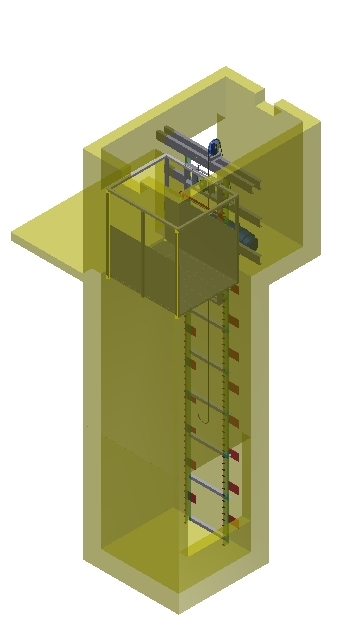 Фото 8. КОНСОЛЬНЫЙ подъёмник для складских помещений. МОНТАЖ в готовую кирпичную шахту заказчика